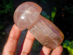 Polished Gemmy Rose Quartz Mushrooms x 6 From Madagascar - Toprock Gemstones and Minerals 