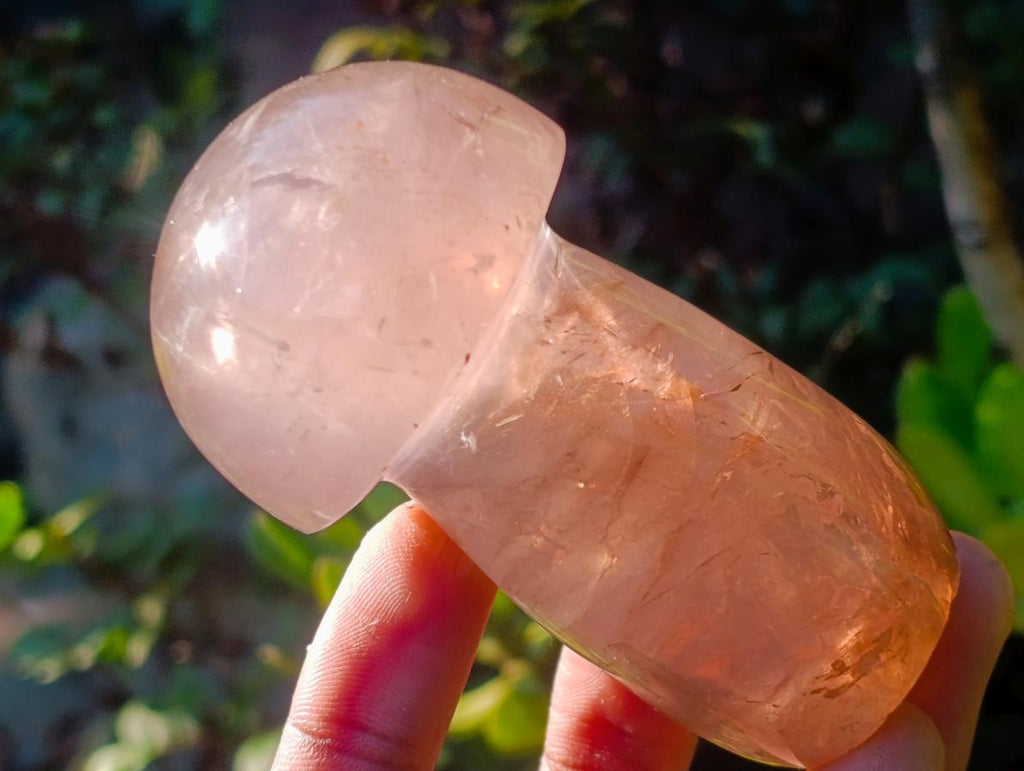 Polished Gemmy Rose Quartz Mushrooms x 6 From Madagascar - Toprock Gemstones and Minerals 