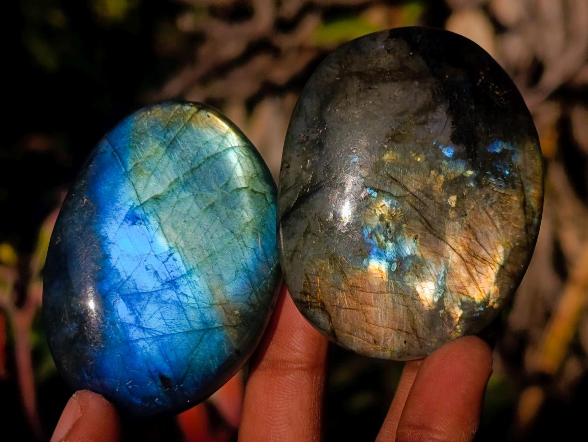 Polished Labradorite Palm Stones x 20 From Madagascar - Toprock Gemstones and Minerals 