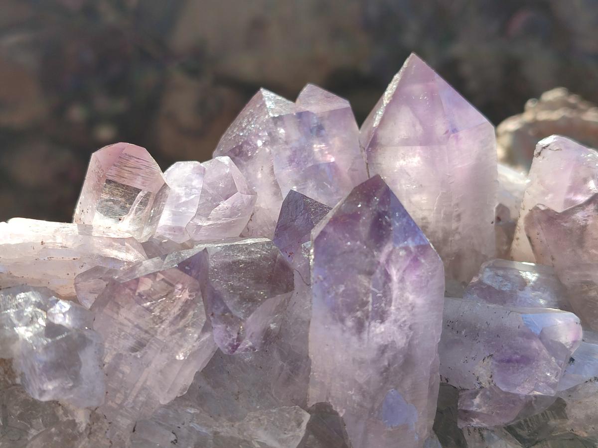 Natural Jacaranda Amethyst Clusters x 2 From Mumbwa, Zambia - Toprock Gemstones and Minerals 