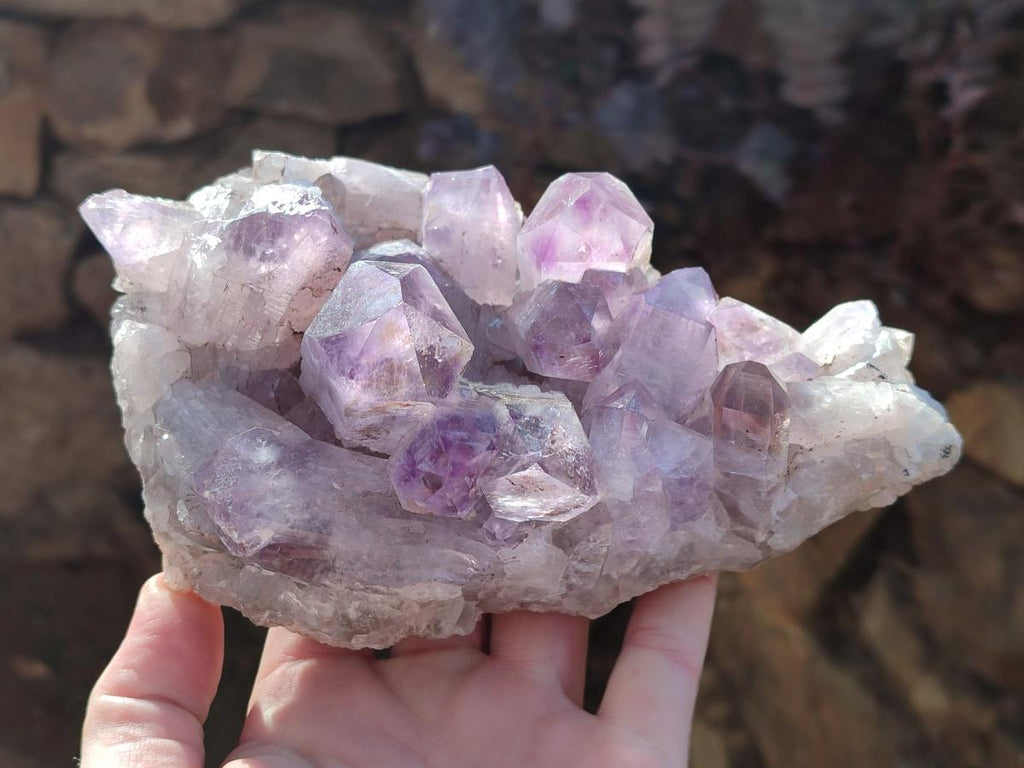 Natural Jacaranda Amethyst Clusters x 2 From Mumbwa, Zambia - Toprock Gemstones and Minerals 
