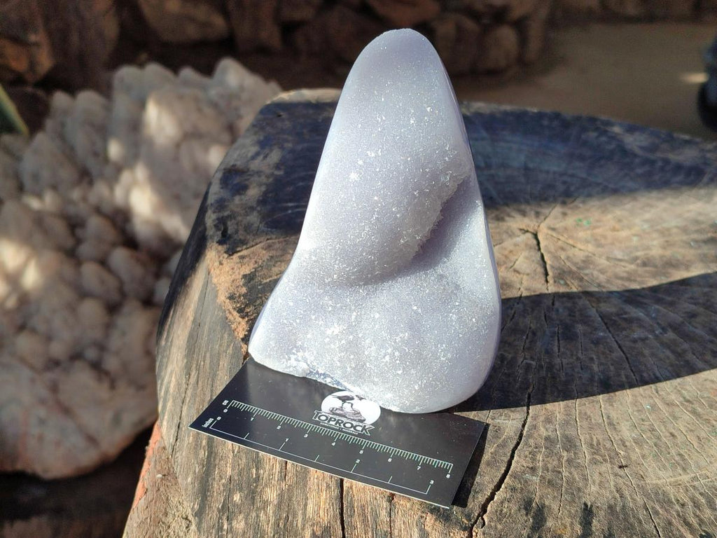 Polished Blue Lace Agate Standing Display Pieces x 2 From Nsanje, Malawi - Toprock Gemstones and Minerals 