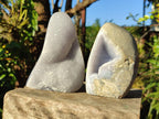 Polished Blue Lace Agate Standing Display Pieces x 2 From Nsanje, Malawi - Toprock Gemstones and Minerals 