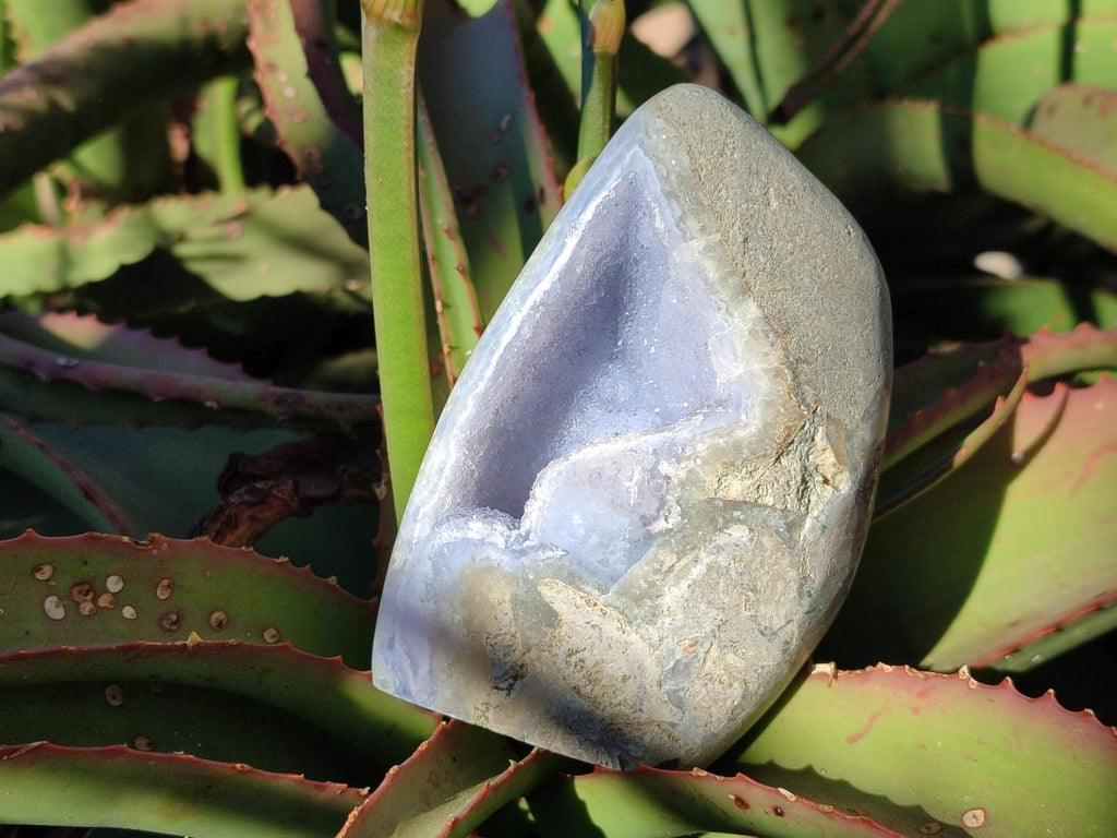 Polished Blue Lace Agate Standing Display Pieces x 2 From Nsanje, Malawi - Toprock Gemstones and Minerals 