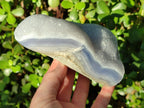 Polished Blue Lace Agate Standing Display Pieces x 2 From Nsanje, Malawi - Toprock Gemstones and Minerals 