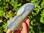 Polished Blue Lace Agate Standing Display Pieces x 2 From Nsanje, Malawi - Toprock Gemstones and Minerals 