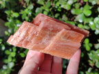 Natural Rhombohedral Sunset Orange Calcite Specimens x 4 From Spitzkop, Namibia - Toprock Gemstones and Minerals 
