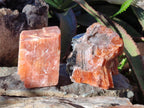 Natural Rhombohedral Sunset Orange Calcite Specimens x 4 From Spitzkop, Namibia - Toprock Gemstones and Minerals 