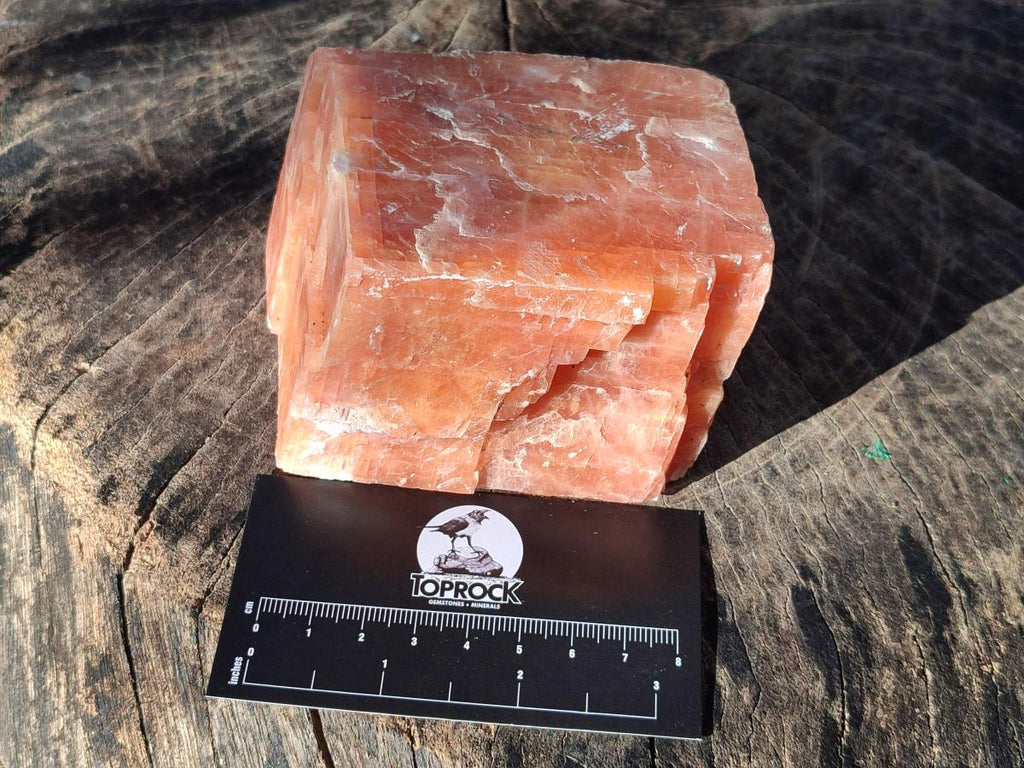 Natural Rhombohedral Sunset Orange Calcite Specimens x 4 From Spitzkop, Namibia - Toprock Gemstones and Minerals 