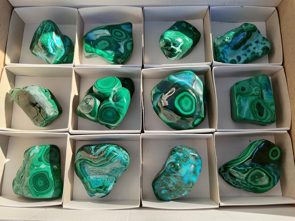 Polished Malacolla Free Forms x 12 From Kulukuluku, Congo - Toprock Gemstones and Minerals 