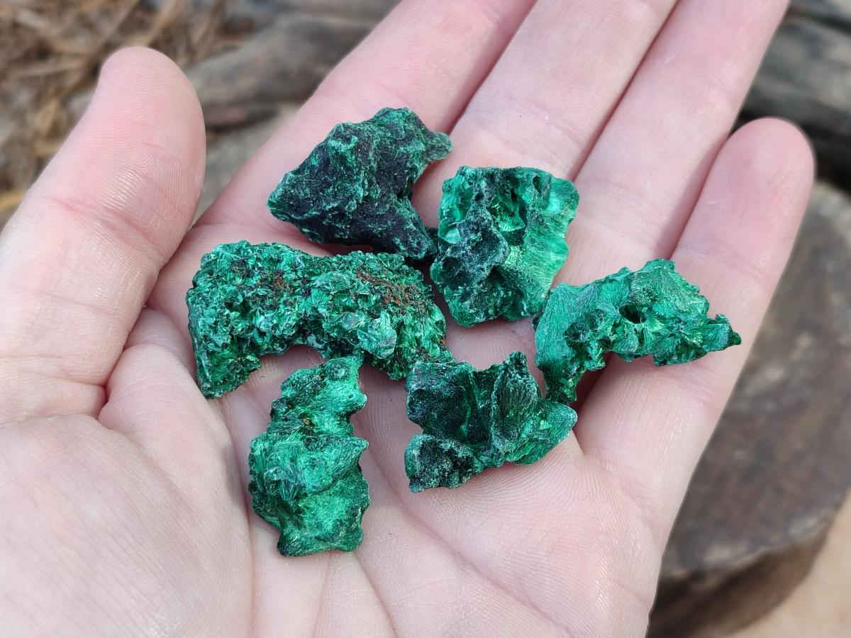 Natural Mini Silky Malachite Specimens x 280 From Kasompe, Congo - Toprock Gemstones and Minerals 