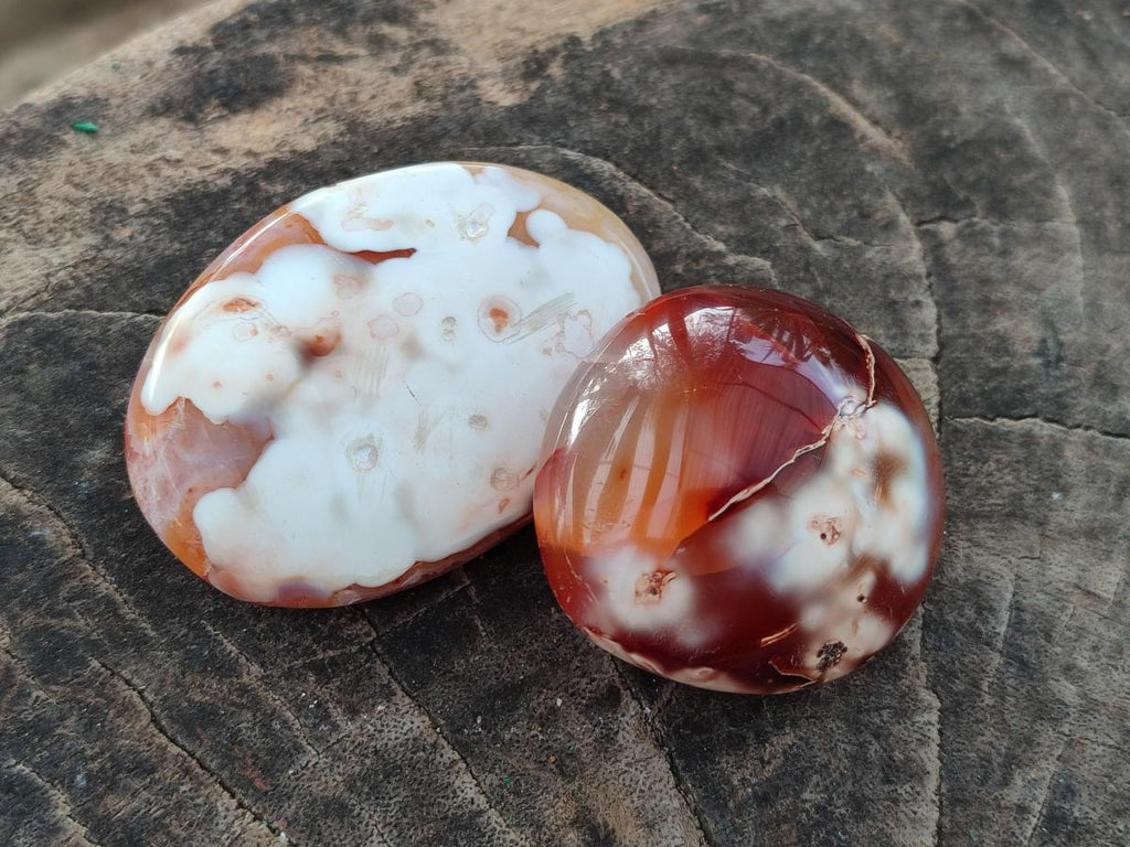 Polished Carnelian Agate Gemstone Palm Stones x 24 From Madagascar - Toprock Gemstones and Minerals 