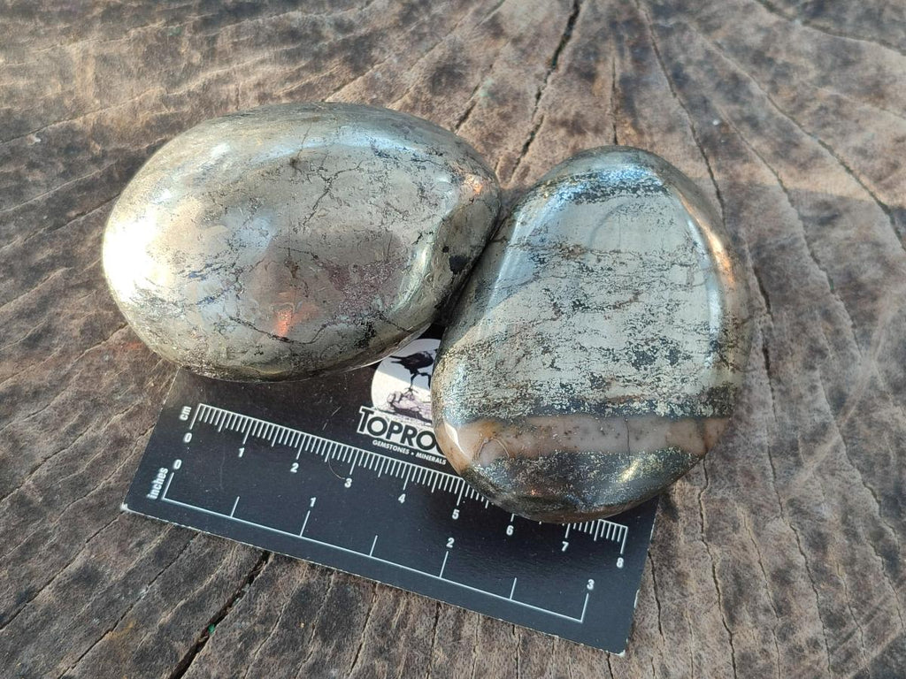 Polished Basalt Pharaoh Stone Galets x 12 From Iron Duke Mine, Zimbabwe - Toprock Gemstones and Minerals 