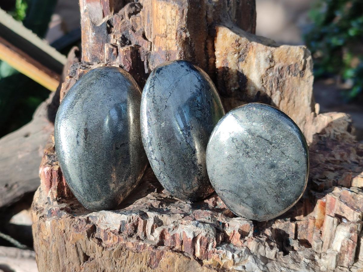 Polished Basalt Pharaoh Stone Galets x 12 From Iron Duke Mine, Zimbabwe - Toprock Gemstones and Minerals 