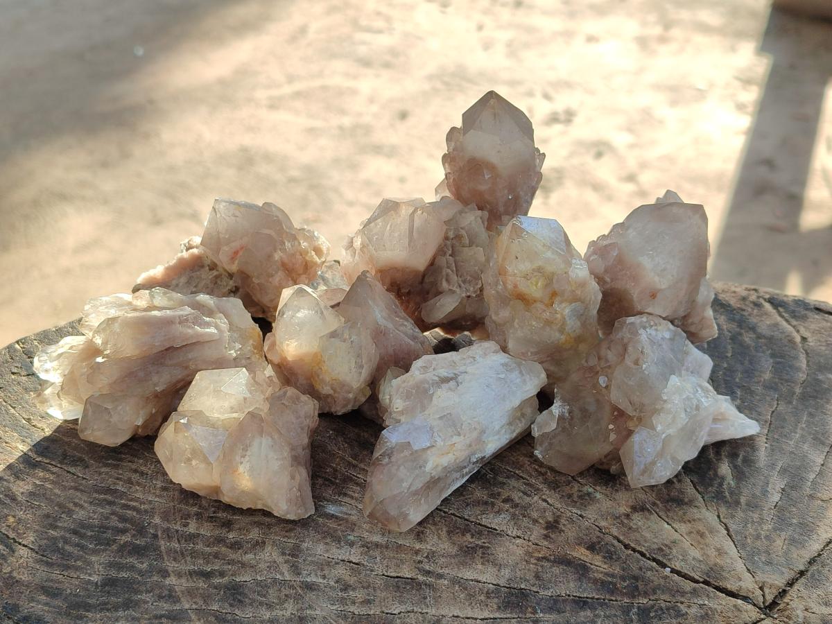 Natural Cascading White Phantom Smokey Luena Quartz Crystals and Clusters x 12 From Luena, Congo