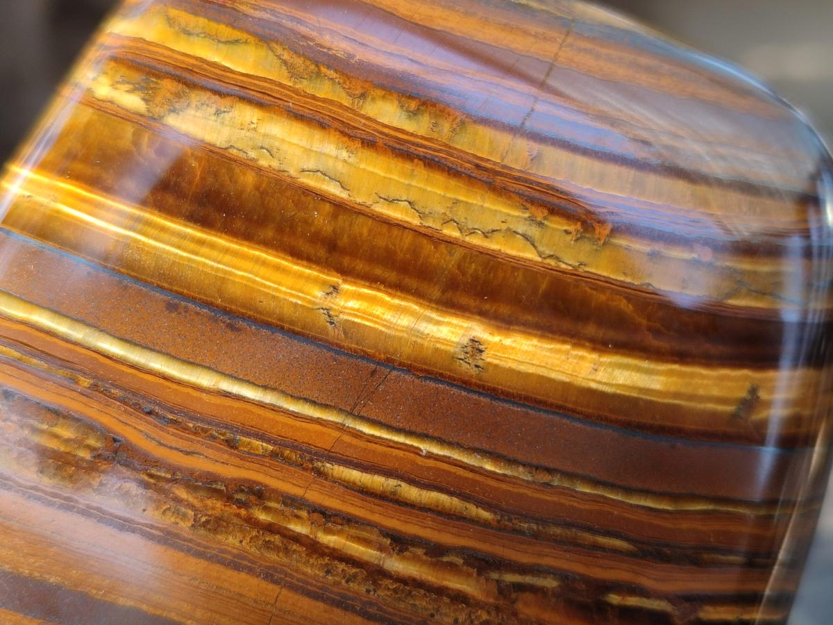 Polished Golden Tigers Eye Standing Display Pieces x 2 From Prieska, South Africa