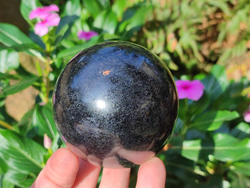 Polished Black Basalt Spheres x 3 From Madagascar - Toprock Gemstones and Minerals 