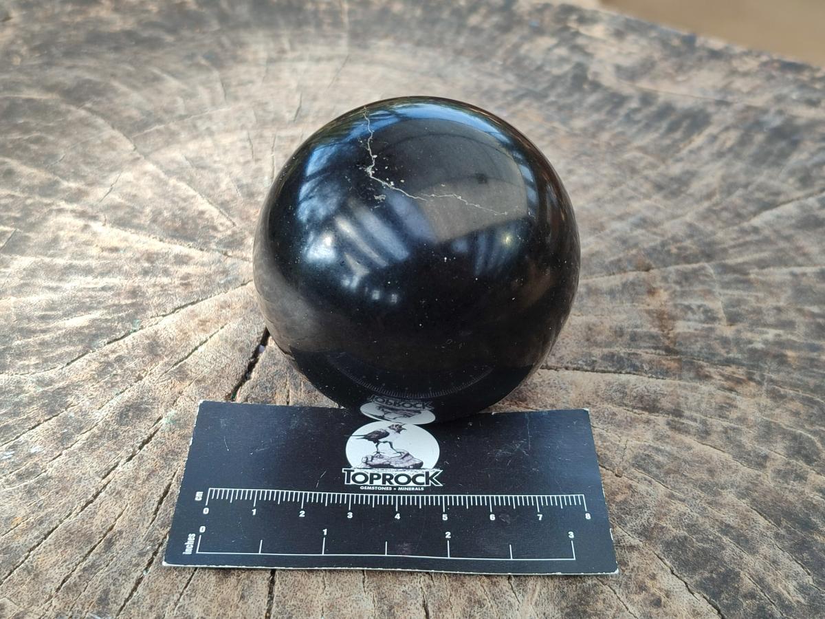 Polished Black Basalt Spheres x 3 From Madagascar - Toprock Gemstones and Minerals 