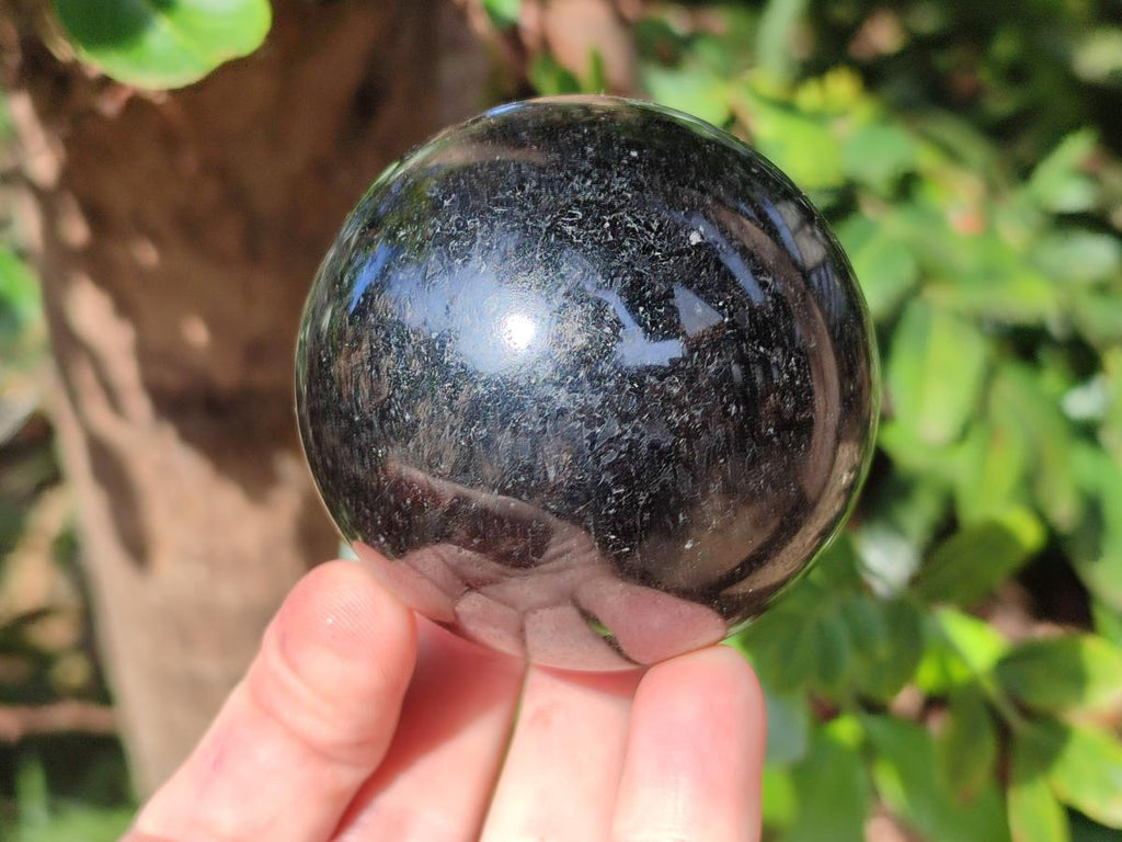 Polished Black Basalt Spheres x 3 From Madagascar - Toprock Gemstones and Minerals 