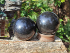 Polished Black Basalt Spheres x 3 From Madagascar - Toprock Gemstones and Minerals 