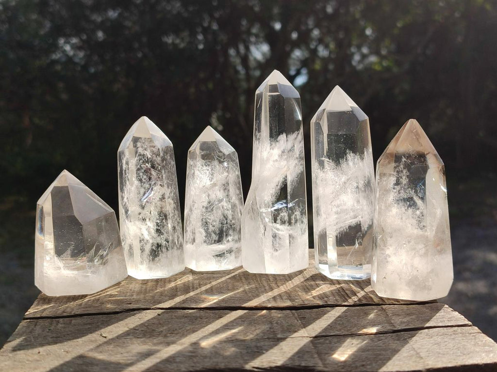 Polished Clear Quartz Display Crystals x 12 From Madagascar - Toprock Gemstones and Minerals 