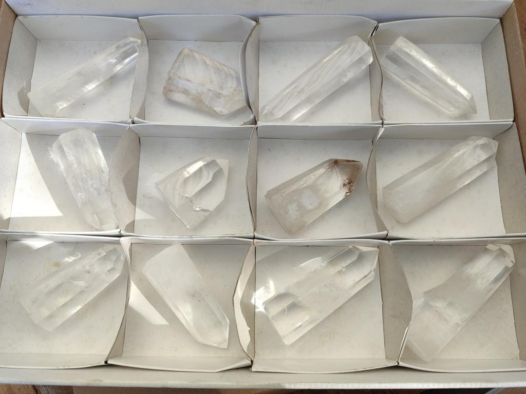 Polished Clear Quartz Display Crystals x 12 From Madagascar - Toprock Gemstones and Minerals 