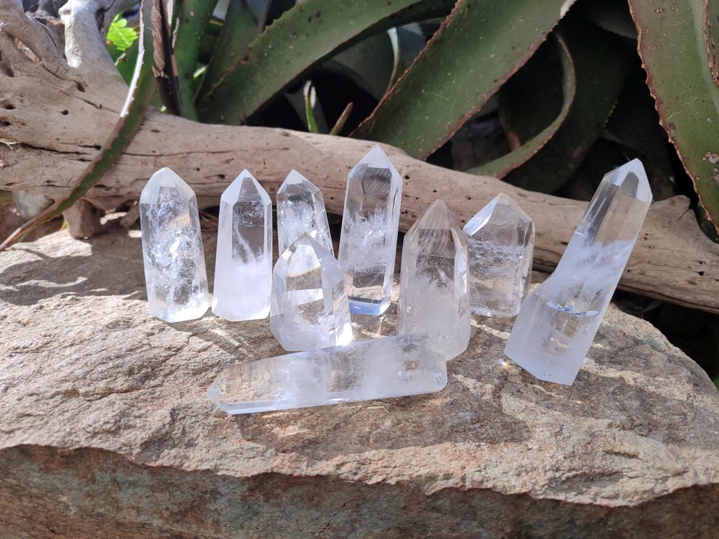 Polished Clear Quartz Display Crystals x 12 From Madagascar - Toprock Gemstones and Minerals 