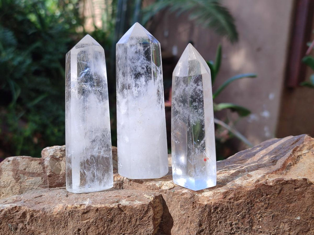 Polished Clear Quartz Display Crystals x 12 From Madagascar - Toprock Gemstones and Minerals 