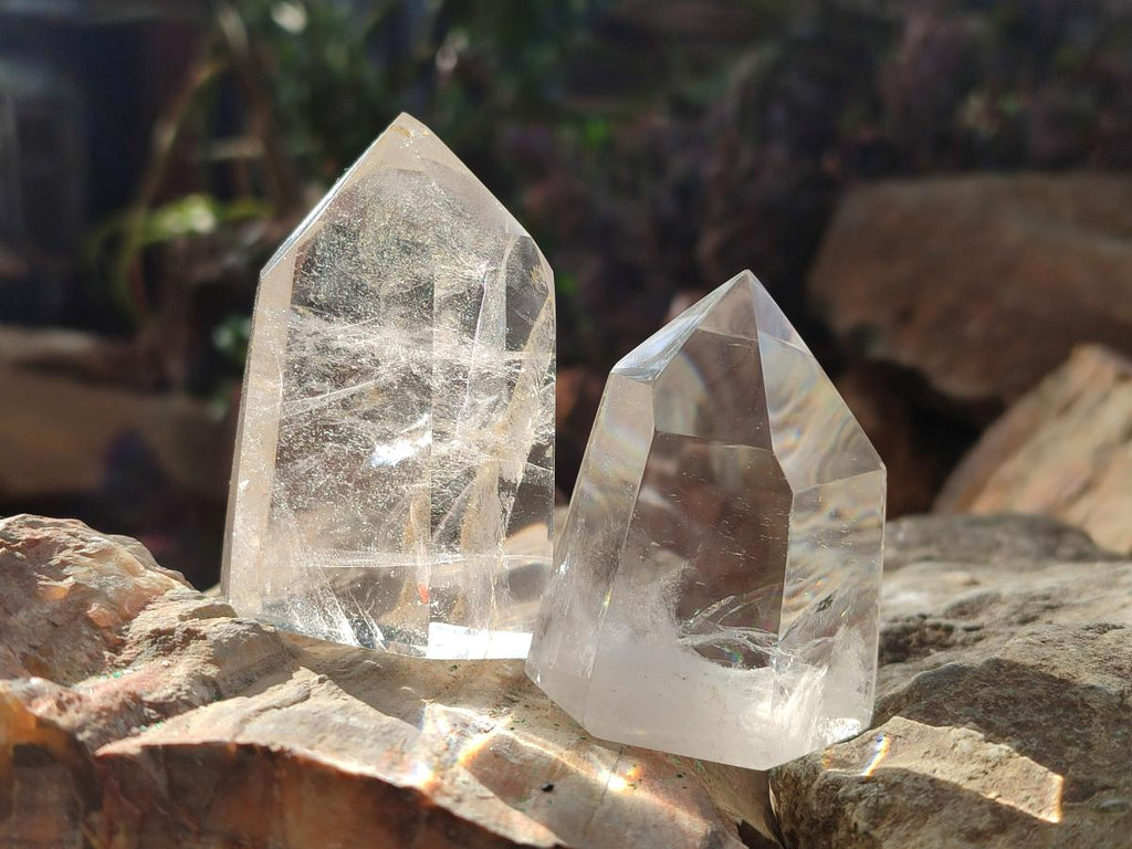Polished Clear Quartz Display Crystals x 12 From Madagascar - Toprock Gemstones and Minerals 