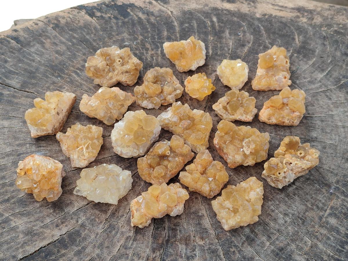 Natural Golden Limonite Quartz Crystal Cluster Plates x 70 From Solwezi, Zambia - Toprock Gemstones and Minerals 