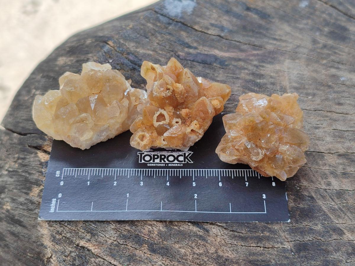 Natural Golden Limonite Quartz Crystal Cluster Plates x 70 From Solwezi, Zambia - Toprock Gemstones and Minerals 