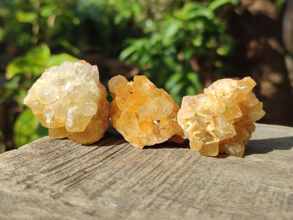 Natural Golden Limonite Quartz Crystal Cluster Plates x 70 From Solwezi, Zambia - Toprock Gemstones and Minerals 