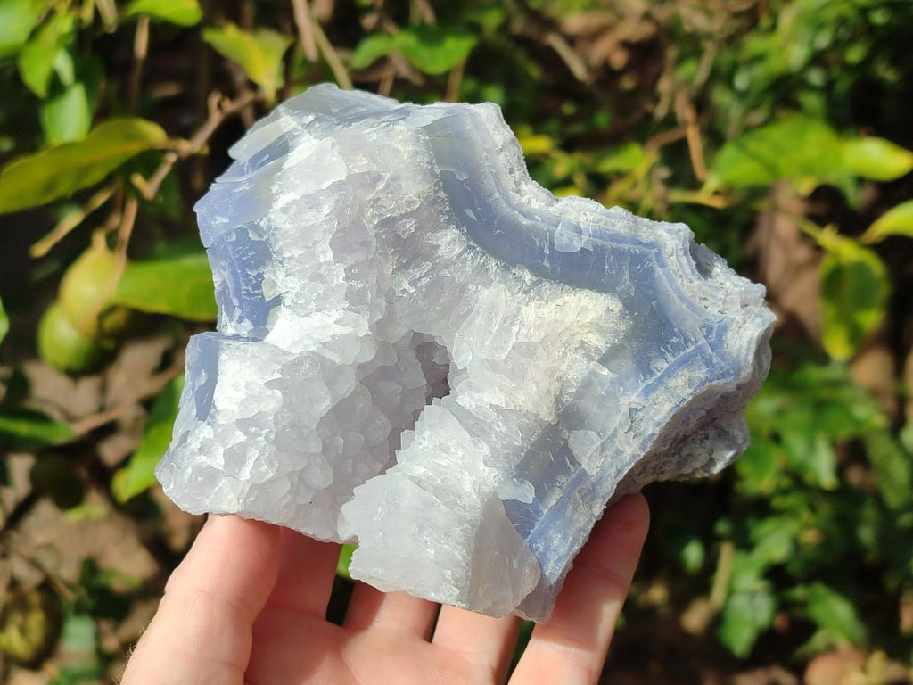 Natural Etched Blue Chalcedony Specimens x 3 From Nsanje, Malawi - Toprock Gemstones and Minerals 