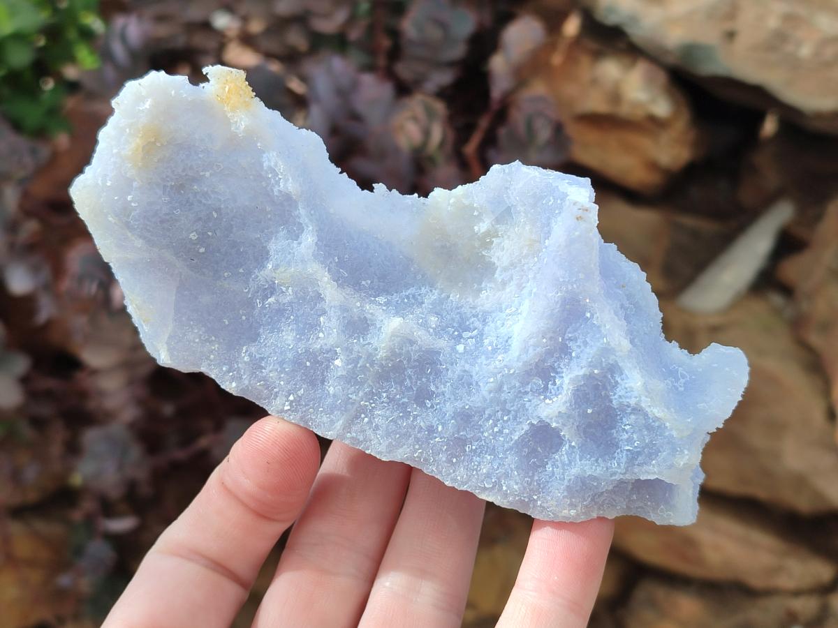 Natural Etched Blue Chalcedony Specimens x 3 From Nsanje, Malawi - Toprock Gemstones and Minerals 