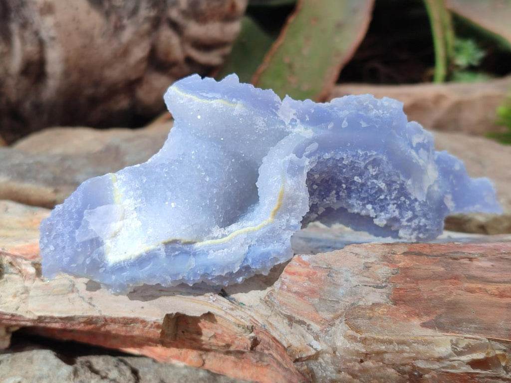 Natural Etched Blue Chalcedony Specimens x 3 From Nsanje, Malawi - Toprock Gemstones and Minerals 