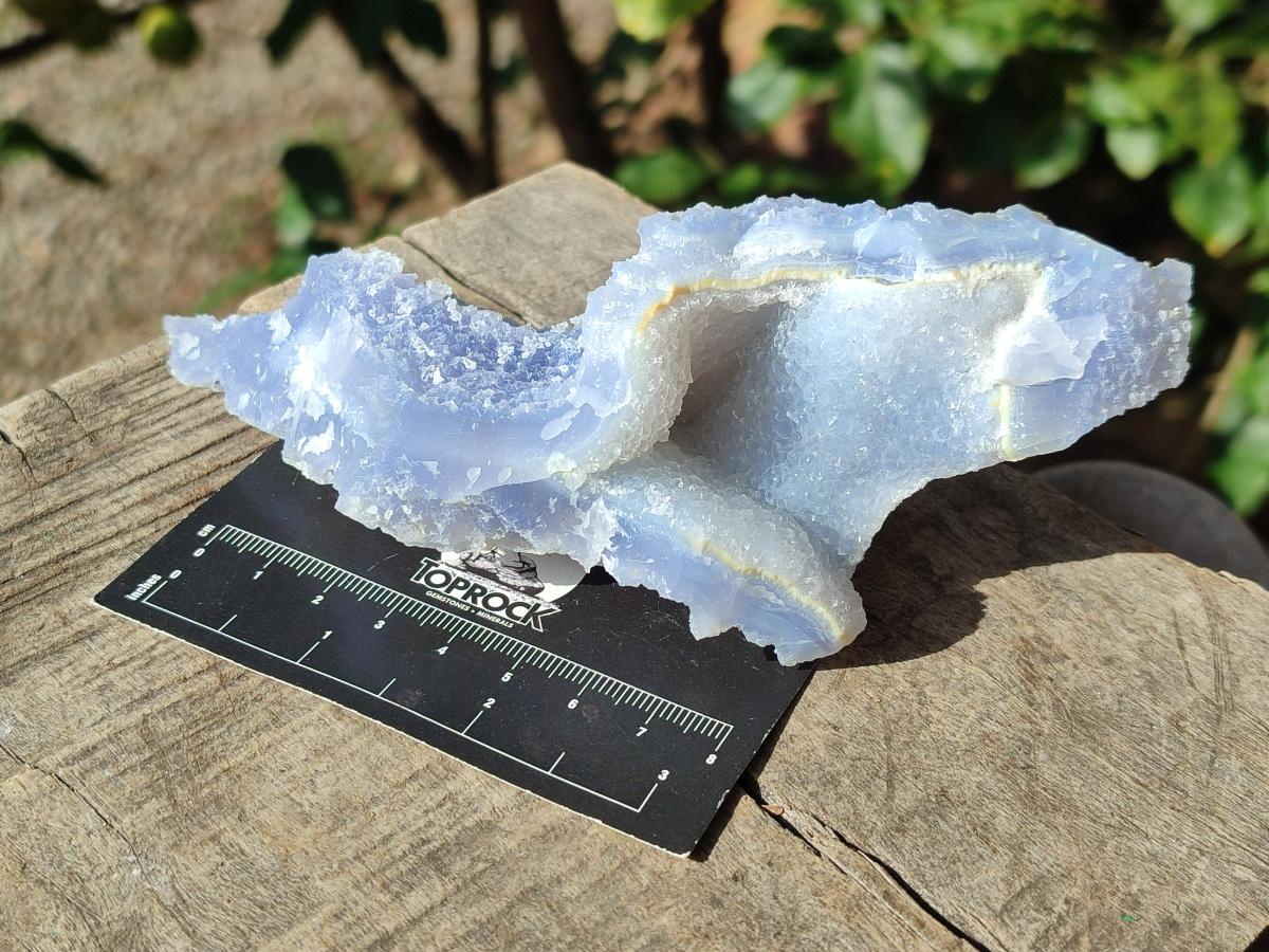 Natural Etched Blue Chalcedony Specimens x 3 From Nsanje, Malawi - Toprock Gemstones and Minerals 