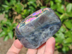 Polished Rare Purple Sunset Flash Labradorite Standing Display Pieces x 2 From Madagascar - Toprock Gemstones and Minerals 