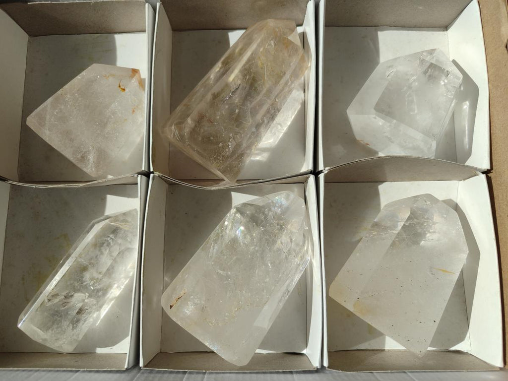 Polished Clear Quartz Display Crystals x 6 From Madagascar - Toprock Gemstones and Minerals 