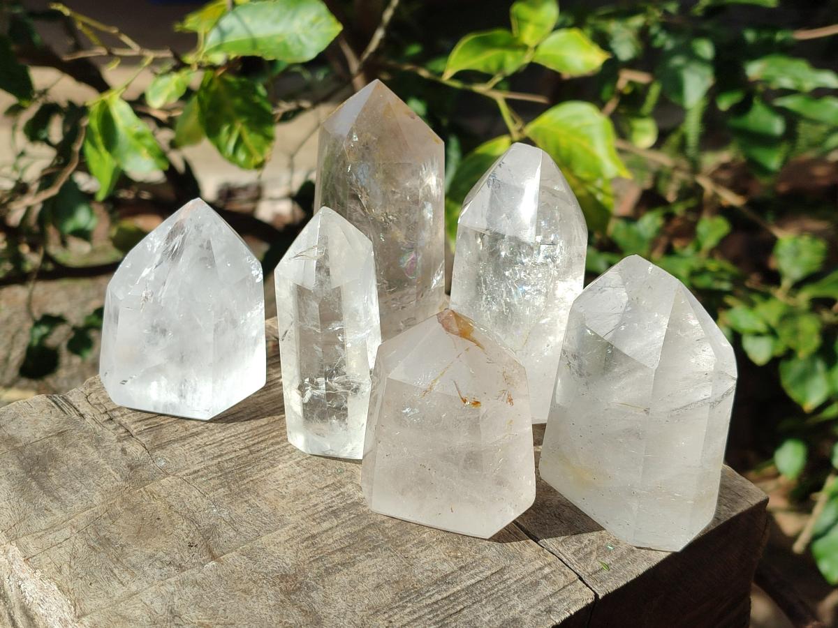 Polished Clear Quartz Display Crystals x 6 From Madagascar - Toprock Gemstones and Minerals 