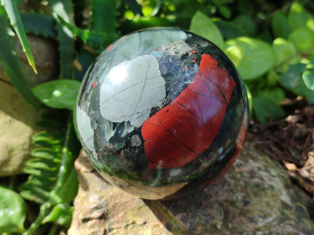 Polished Bloodstone Spheres x 2 From Swaziland - Toprock Gemstones and Minerals 