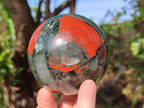 Polished Bloodstone Spheres x 2 From Swaziland - Toprock Gemstones and Minerals 