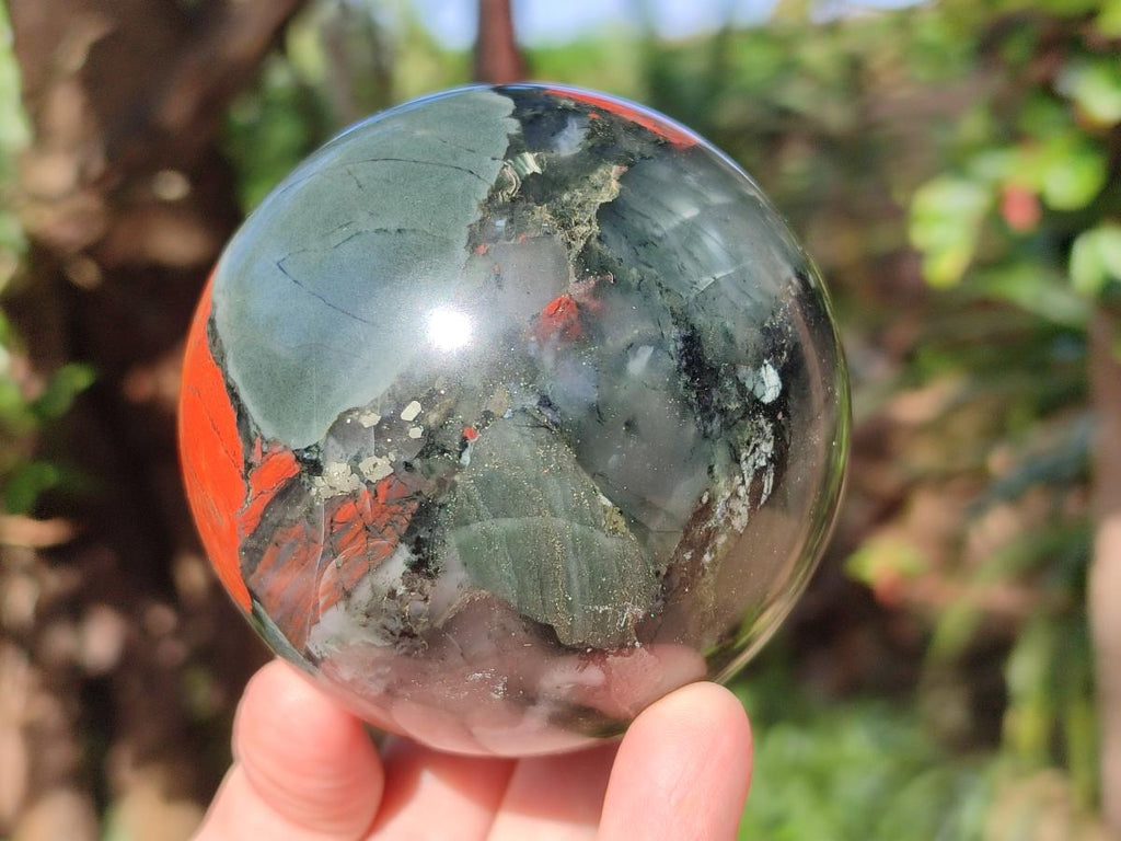 Polished Bloodstone Spheres x 2 From Swaziland - Toprock Gemstones and Minerals 