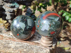 Polished Bloodstone Spheres x 2 From Swaziland - Toprock Gemstones and Minerals 