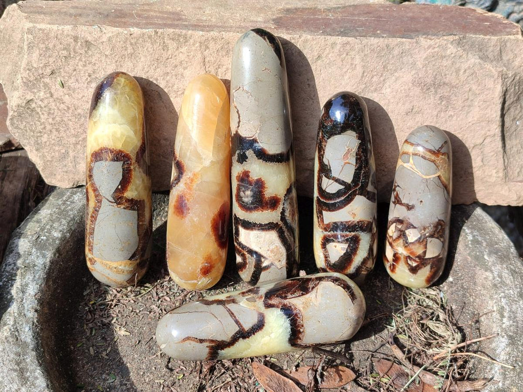 Polished Septerye Massage Wands x 6 From Mahajanga, Madagascar - Toprock Gemstones and Minerals 