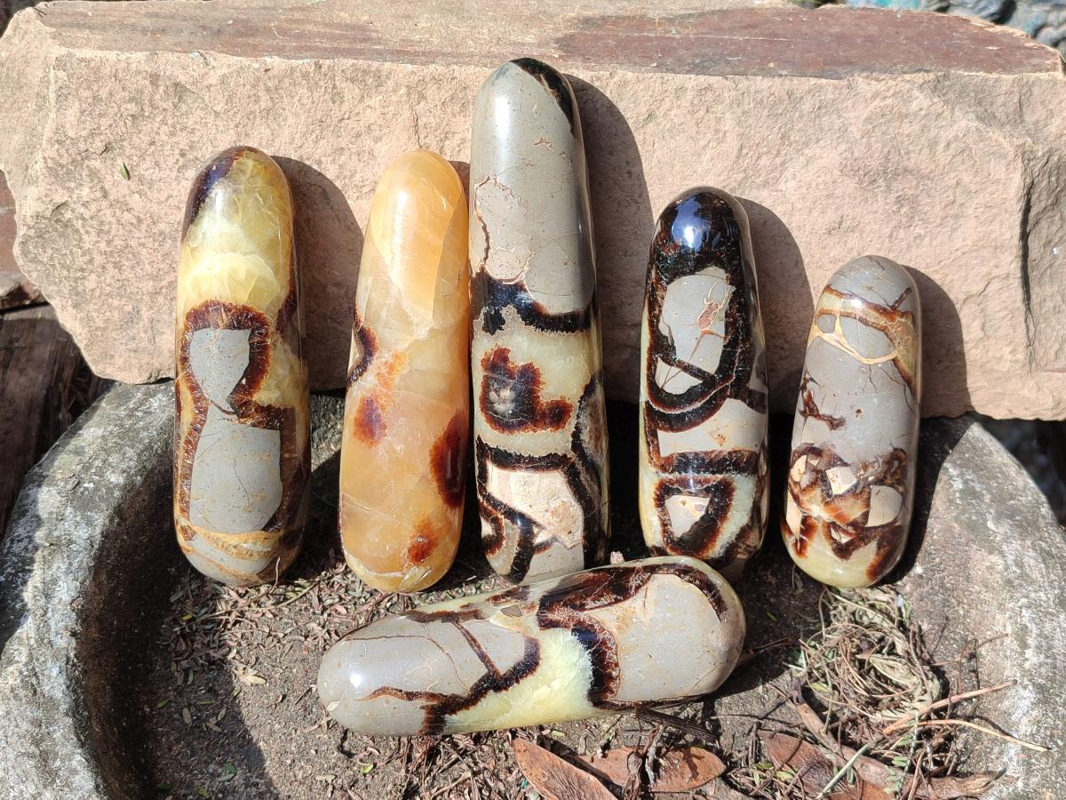 Polished Septerye Massage Wands x 6 From Mahajanga, Madagascar - Toprock Gemstones and Minerals 
