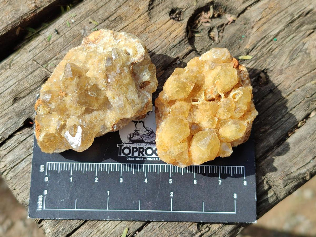 Natural Golden Limonite Quartz Clusters x 35 From Solwezi, Zambia - Toprock Gemstones and Minerals 