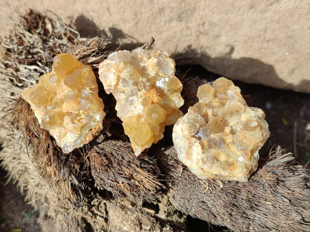 Natural Golden Limonite Quartz Clusters x 35 From Solwezi, Zambia - Toprock Gemstones and Minerals 