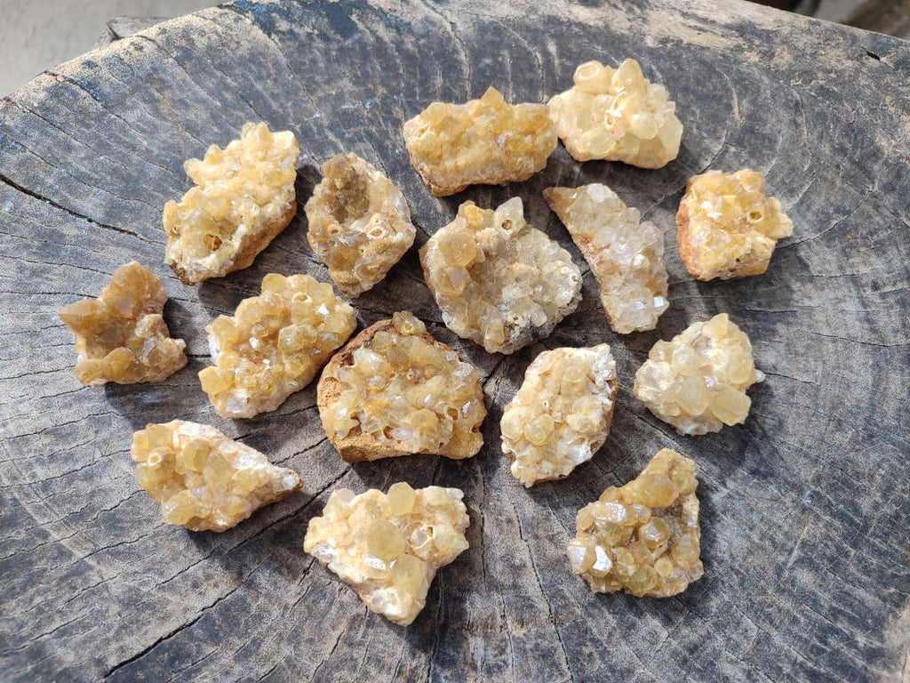 Natural Golden Limonite Quartz Clusters x 35 From Solwezi, Zambia - Toprock Gemstones and Minerals 