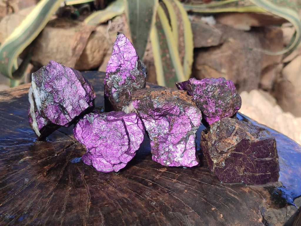 Natural Metallic Cobbed Purpurite Specimens x 6 From Erongo, Namibia - Toprock Gemstones and Minerals 