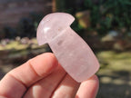 Polished Gemmy Rose Quartz Mushrooms x 12 From Madagascar - Toprock Gemstones and Minerals 